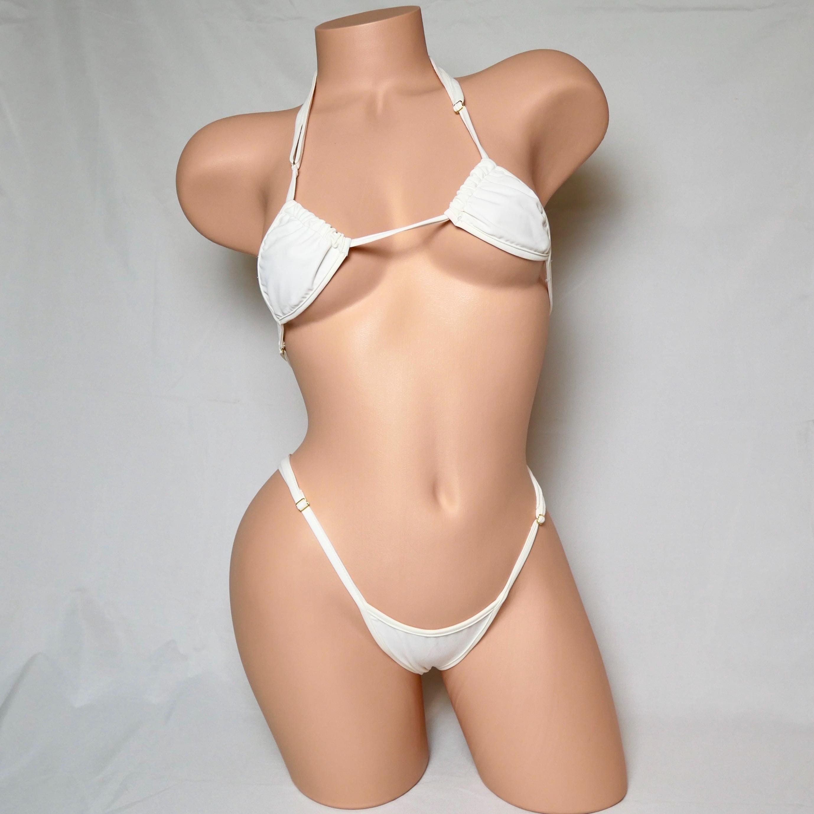 White Triangle Adjustable Bikini