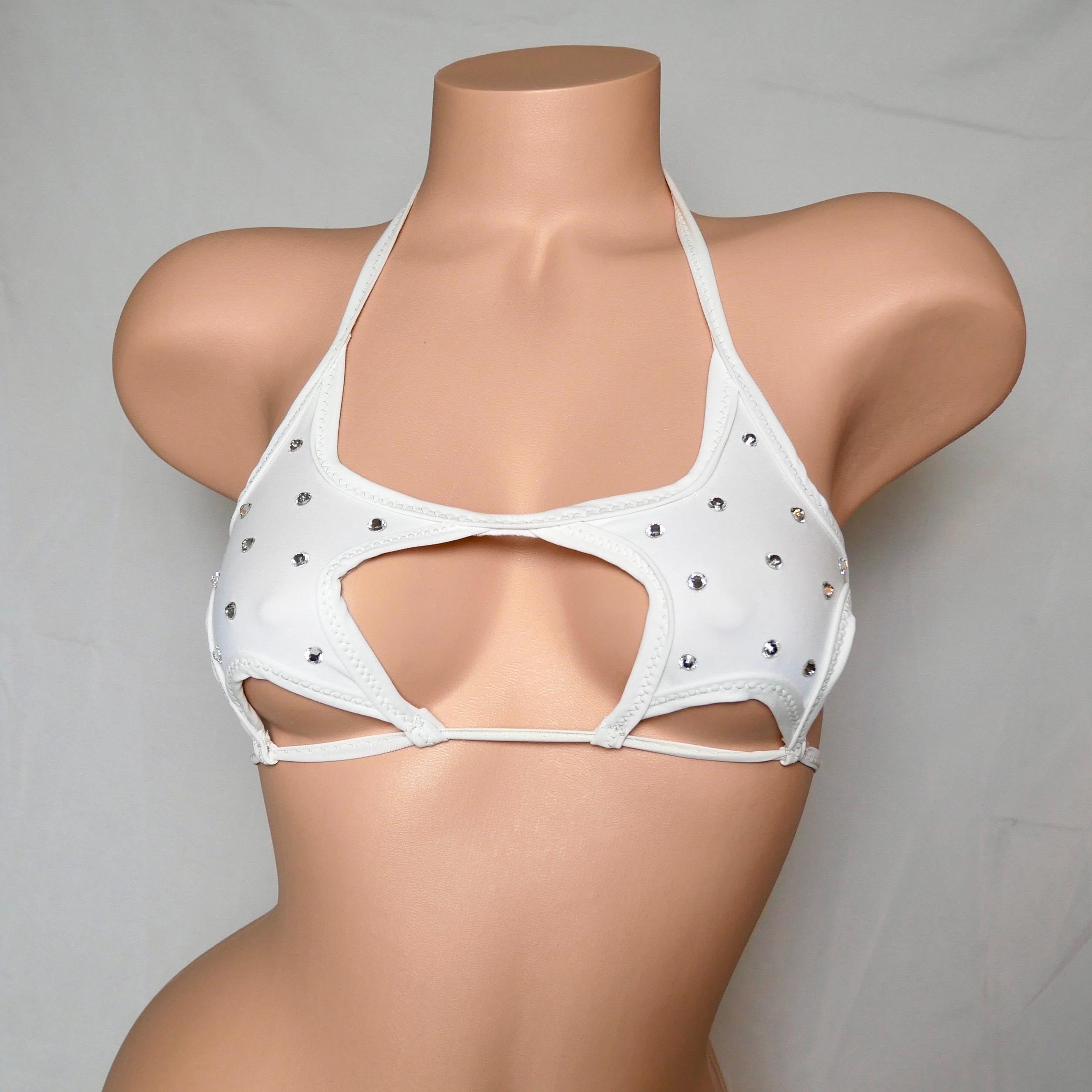 White Bedazzled Star Top