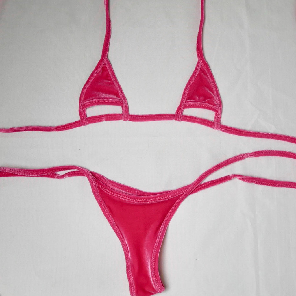 Hot Pink Triangle Cut-out Bikini