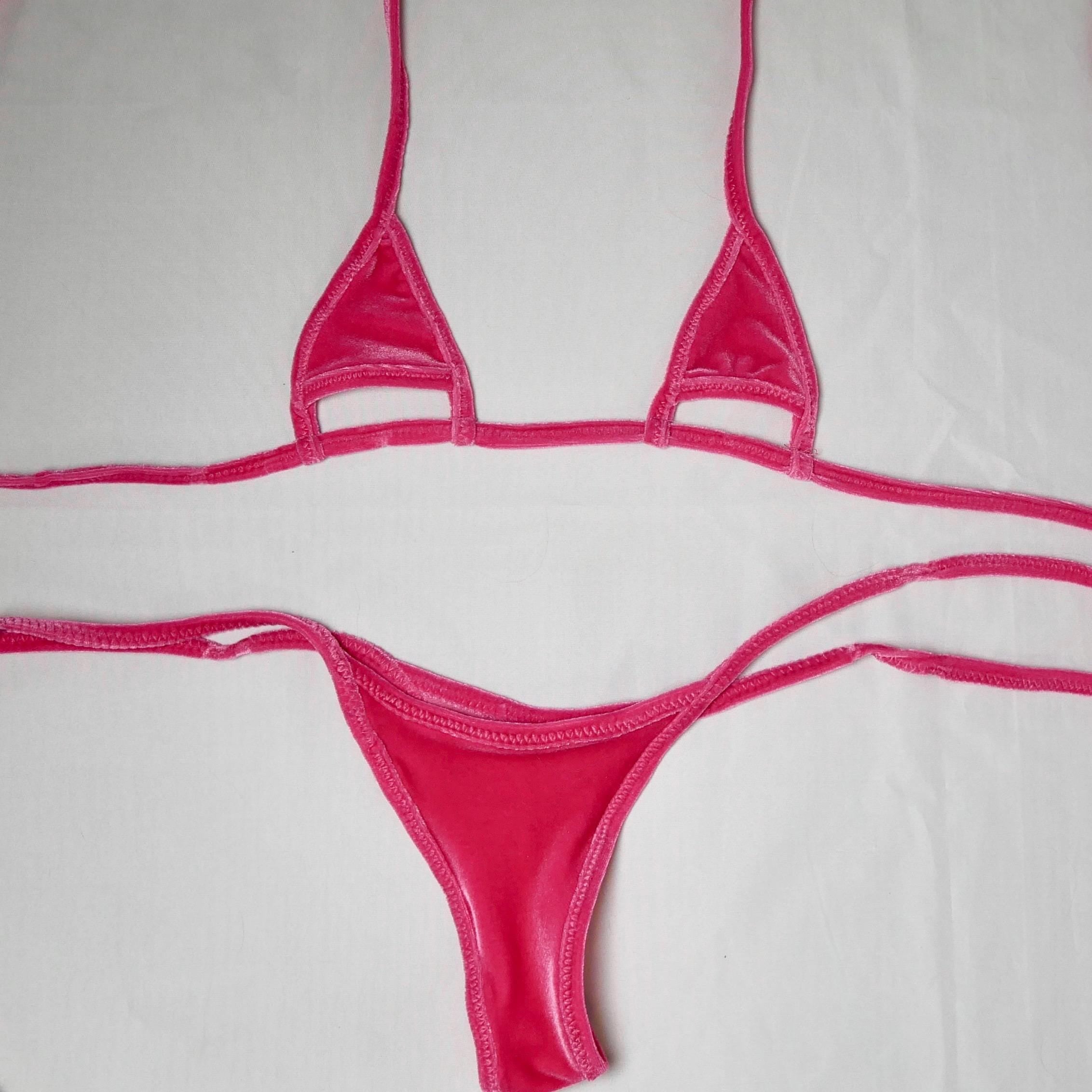 Hot Pink Triangle Cut-out Bikini