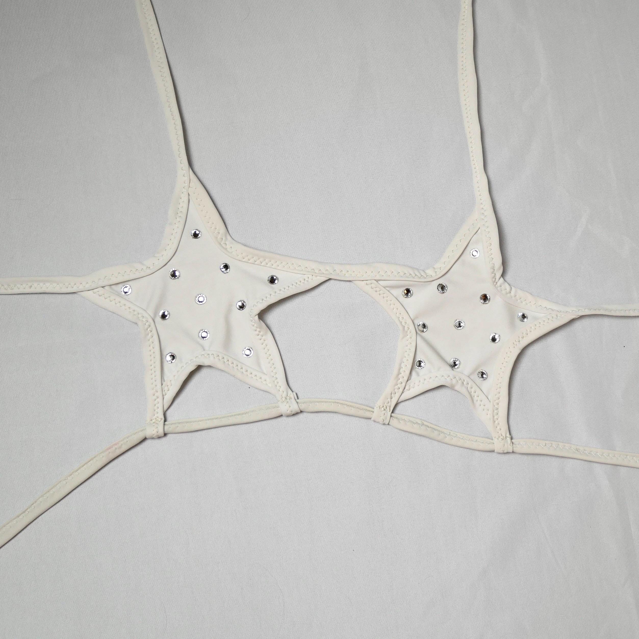 White Bedazzled Star Top