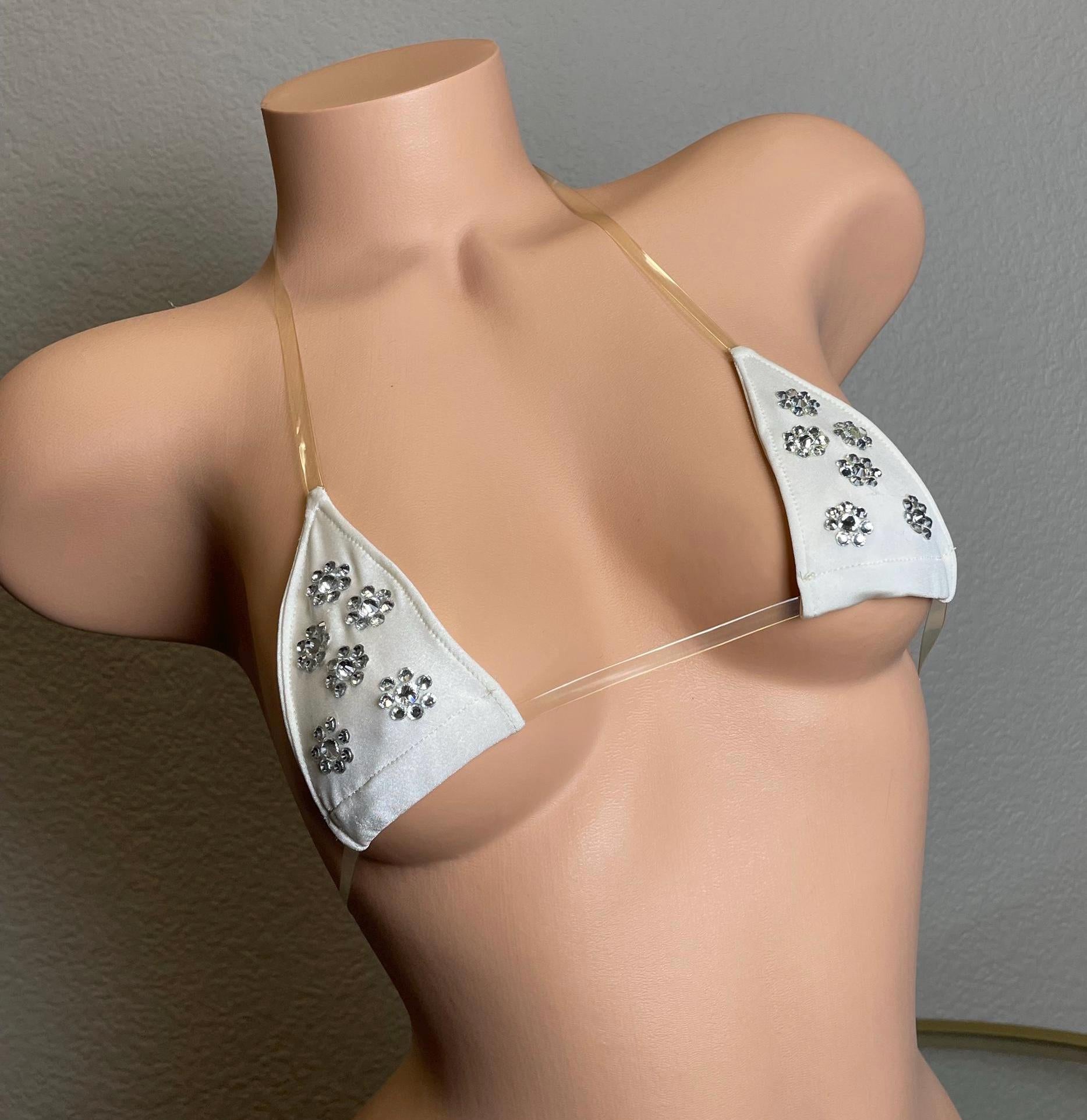 Triangle Bedazzled Invisible Strap Top