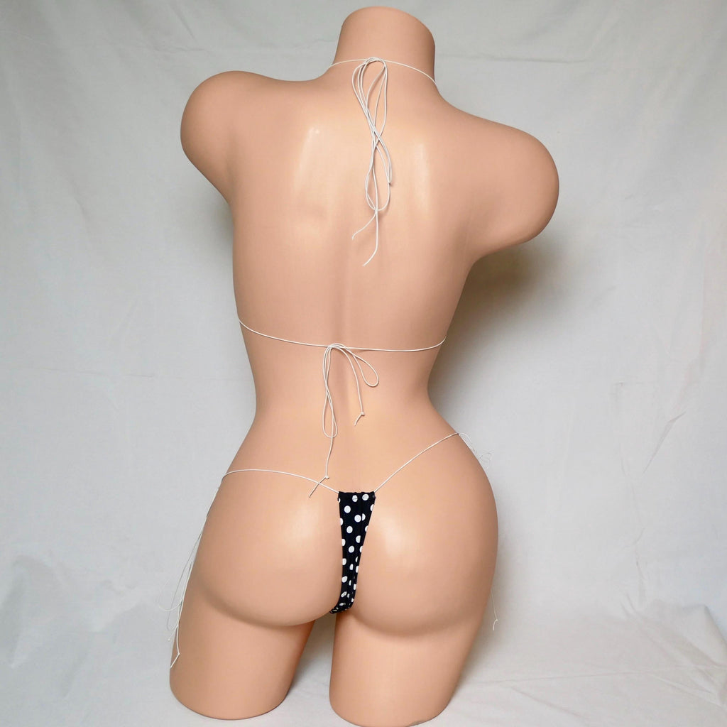 Tiny Polka dot Triangle Floss Bikini