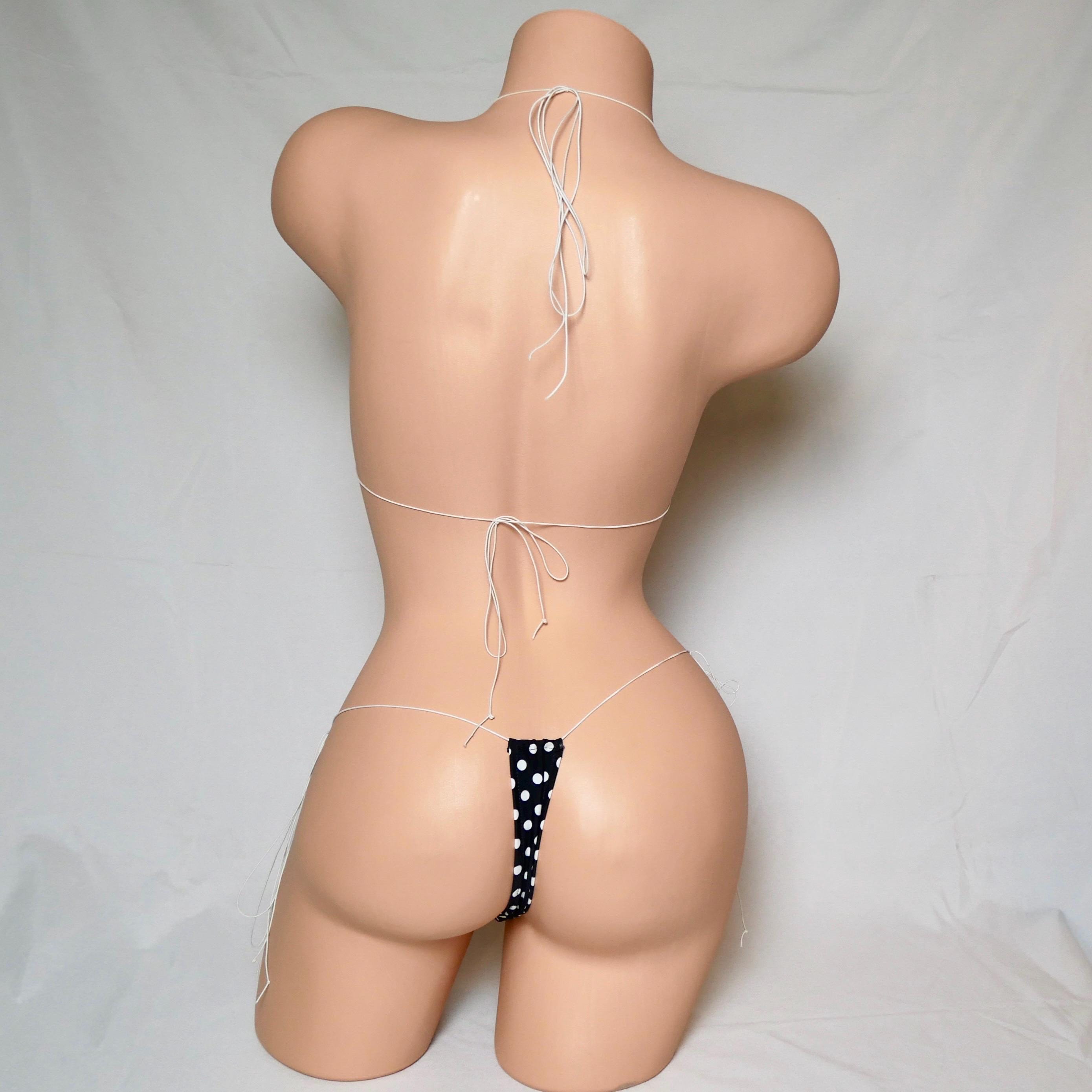 Tiny Polka dot Triangle Floss Bikini