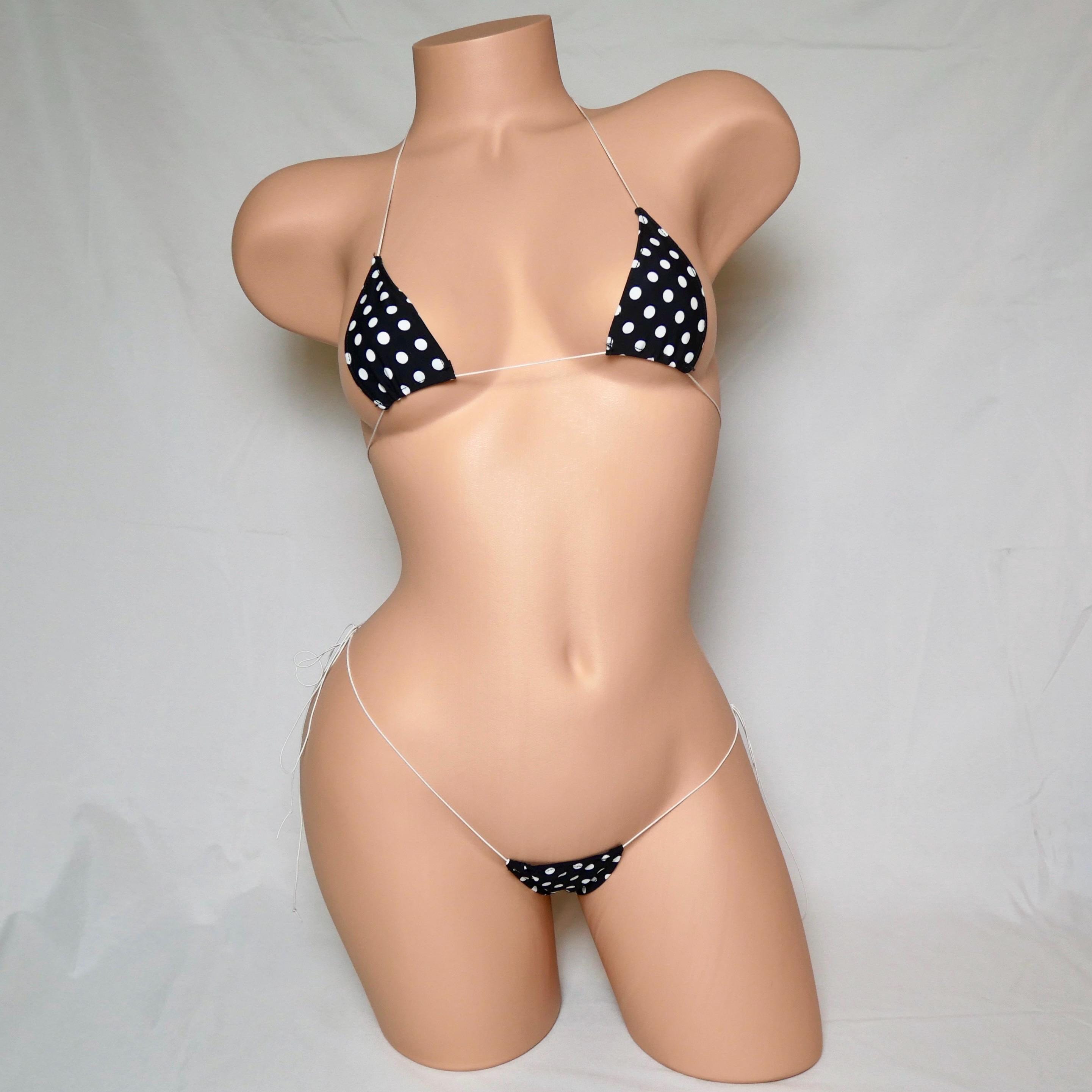Tiny Polka dot Triangle Floss Bikini