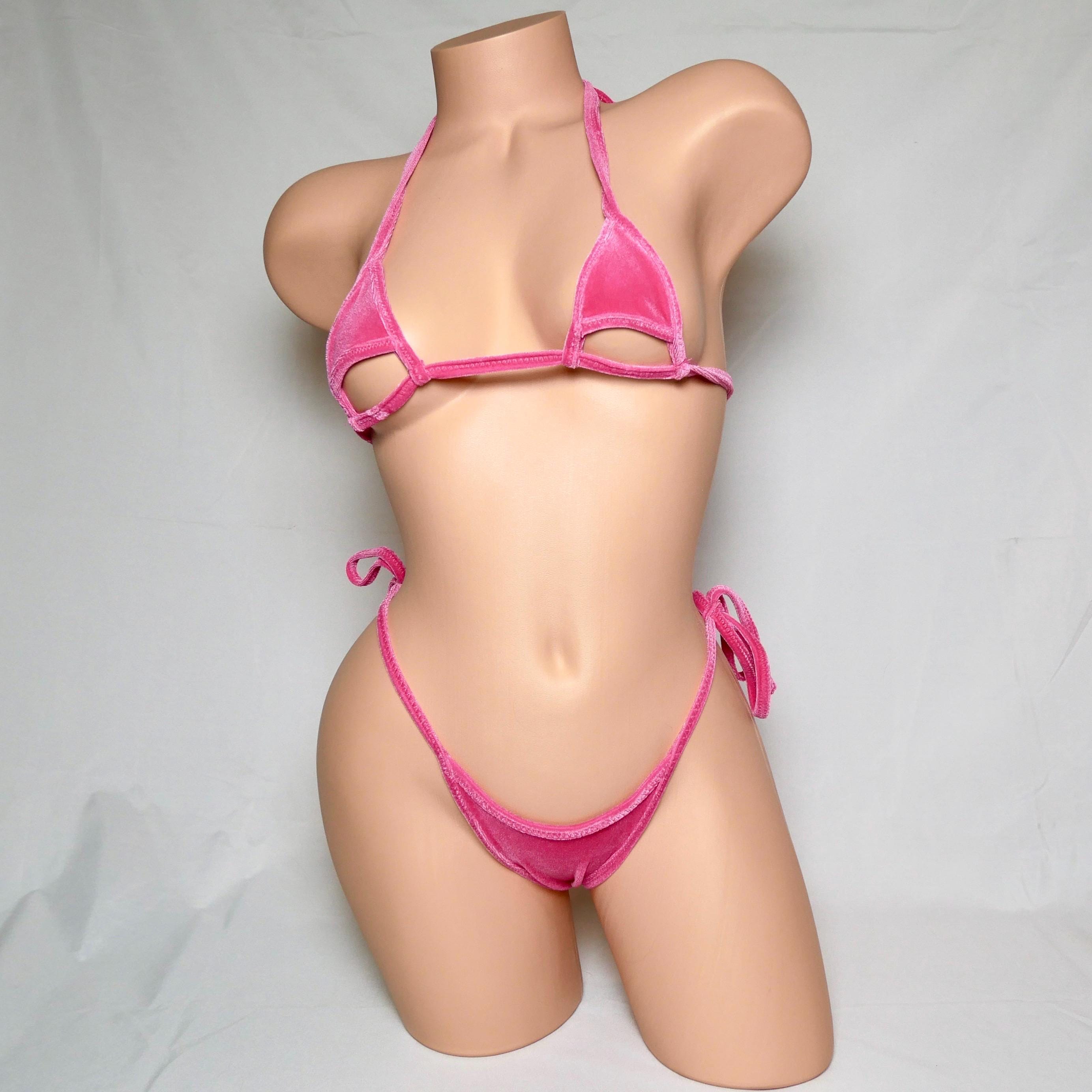 Hot Pink Triangle Cut-out Bikini