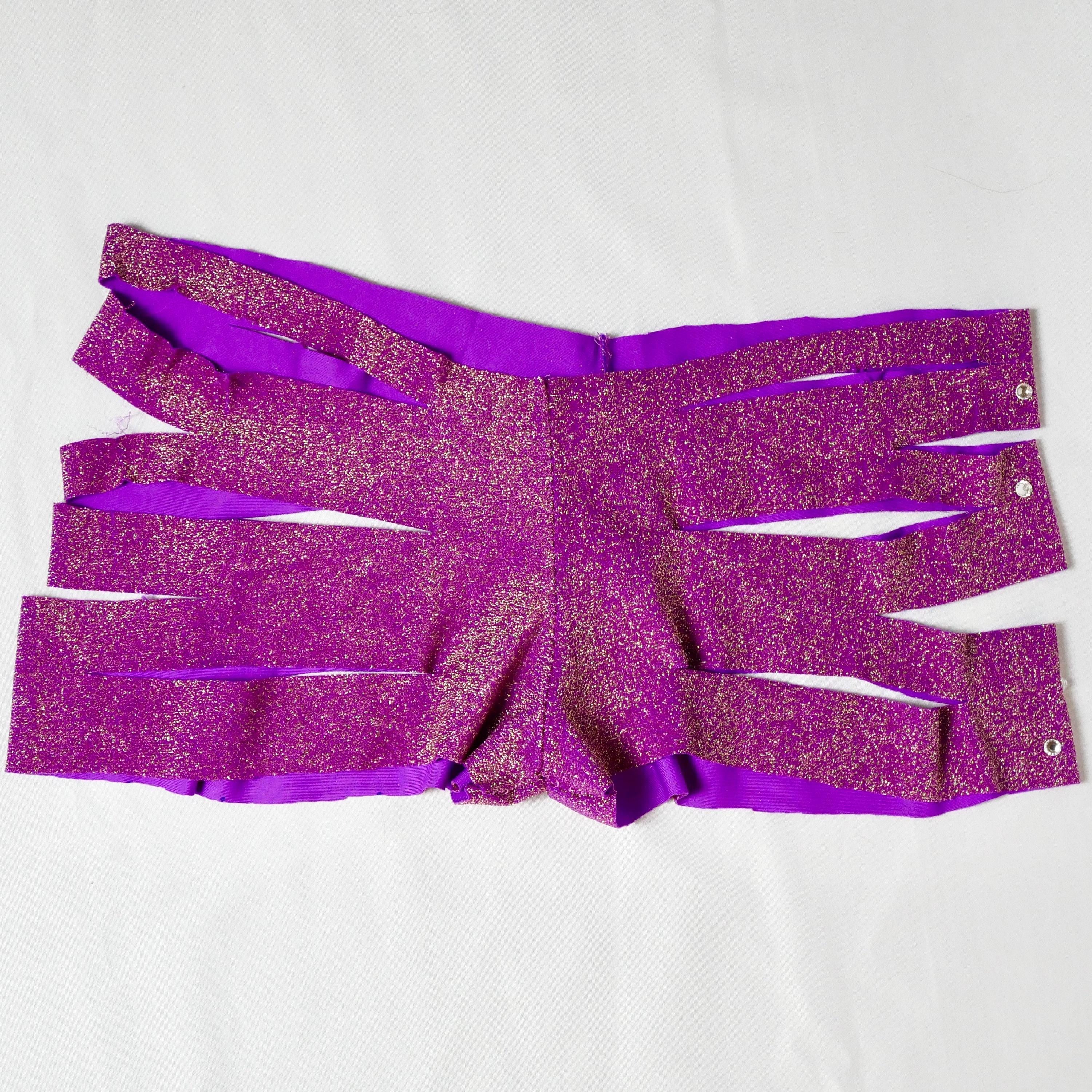 Purple Star Top and Slit Shorts Stripper/Bottlegirl Outfit