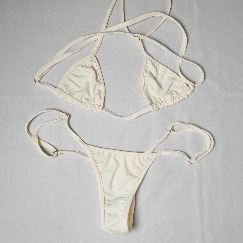 White Triangle Adjustable Bikini