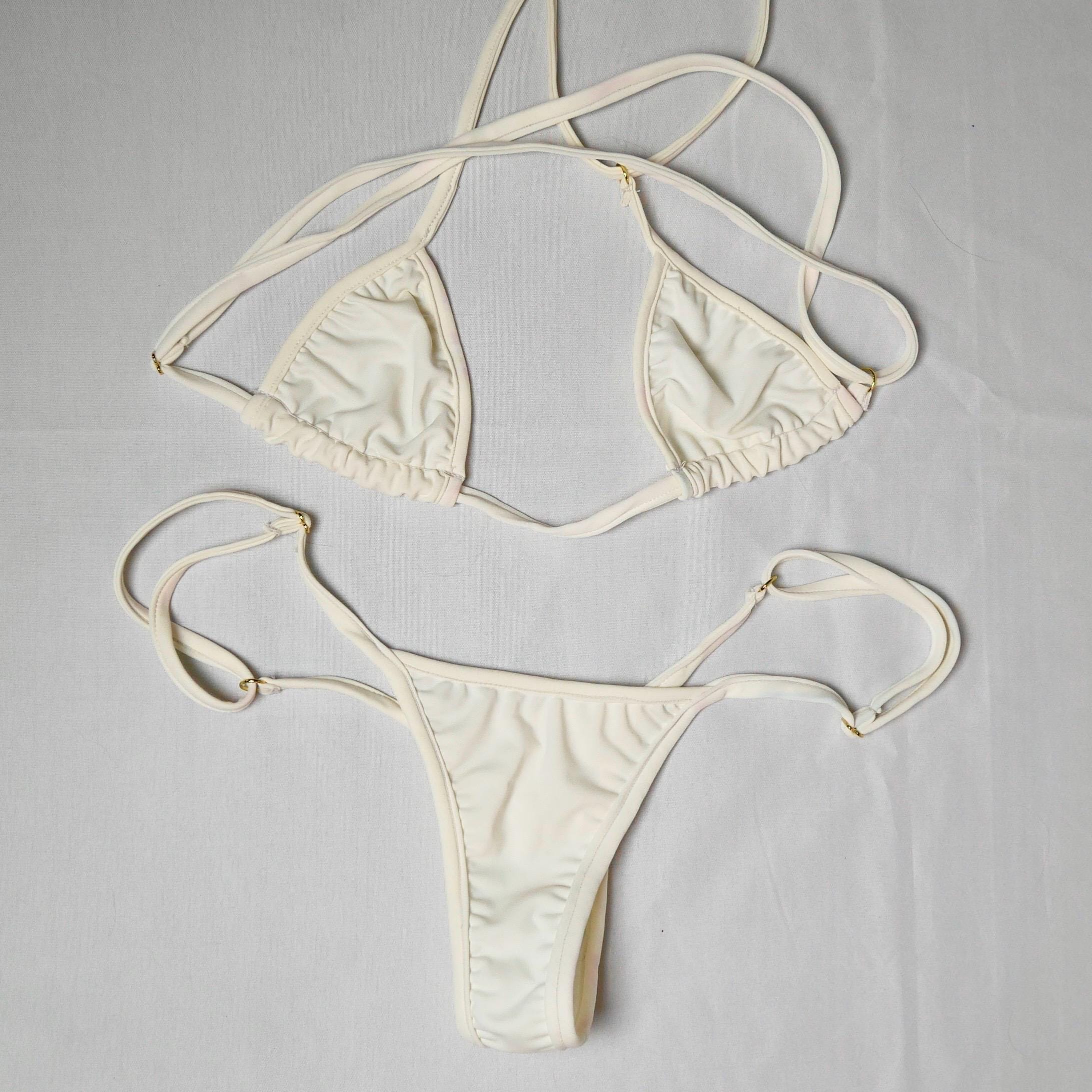 White Triangle Adjustable Bikini